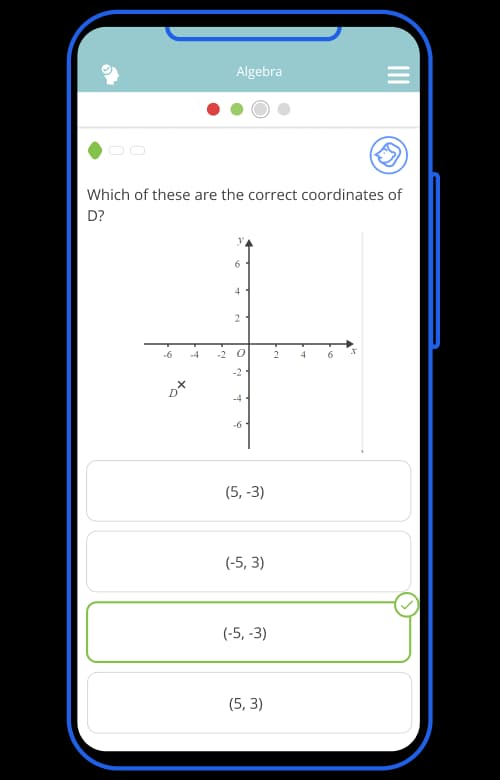 Screenshot of a Tassomai GCSE maths quiz question on a phone