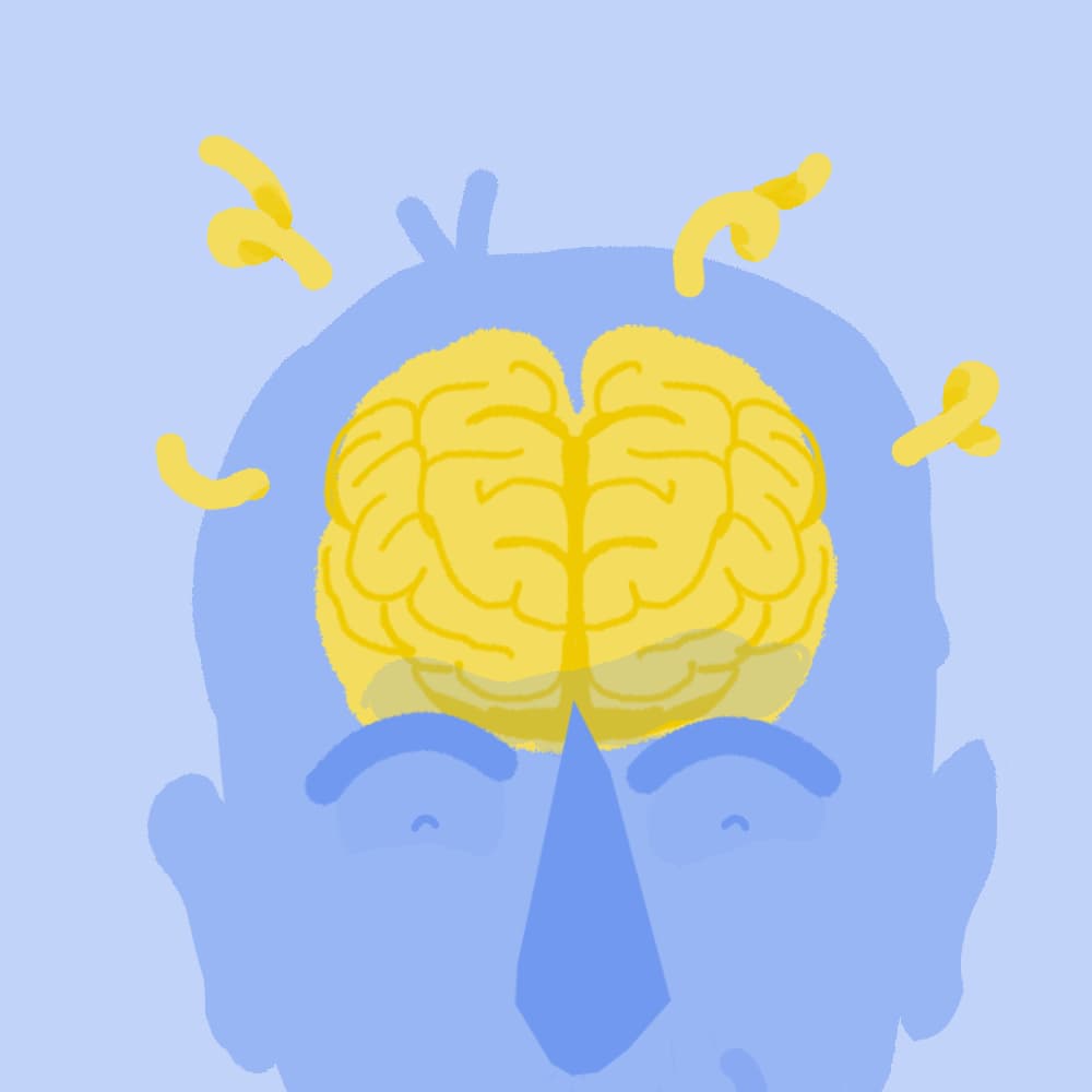 Illustration of a student feeling exam stress