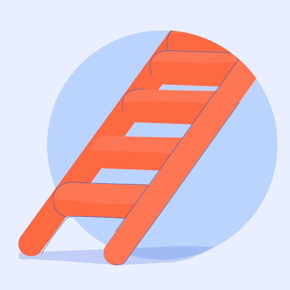 Illustration of a student climbing a ladder for the PiXL Build Up