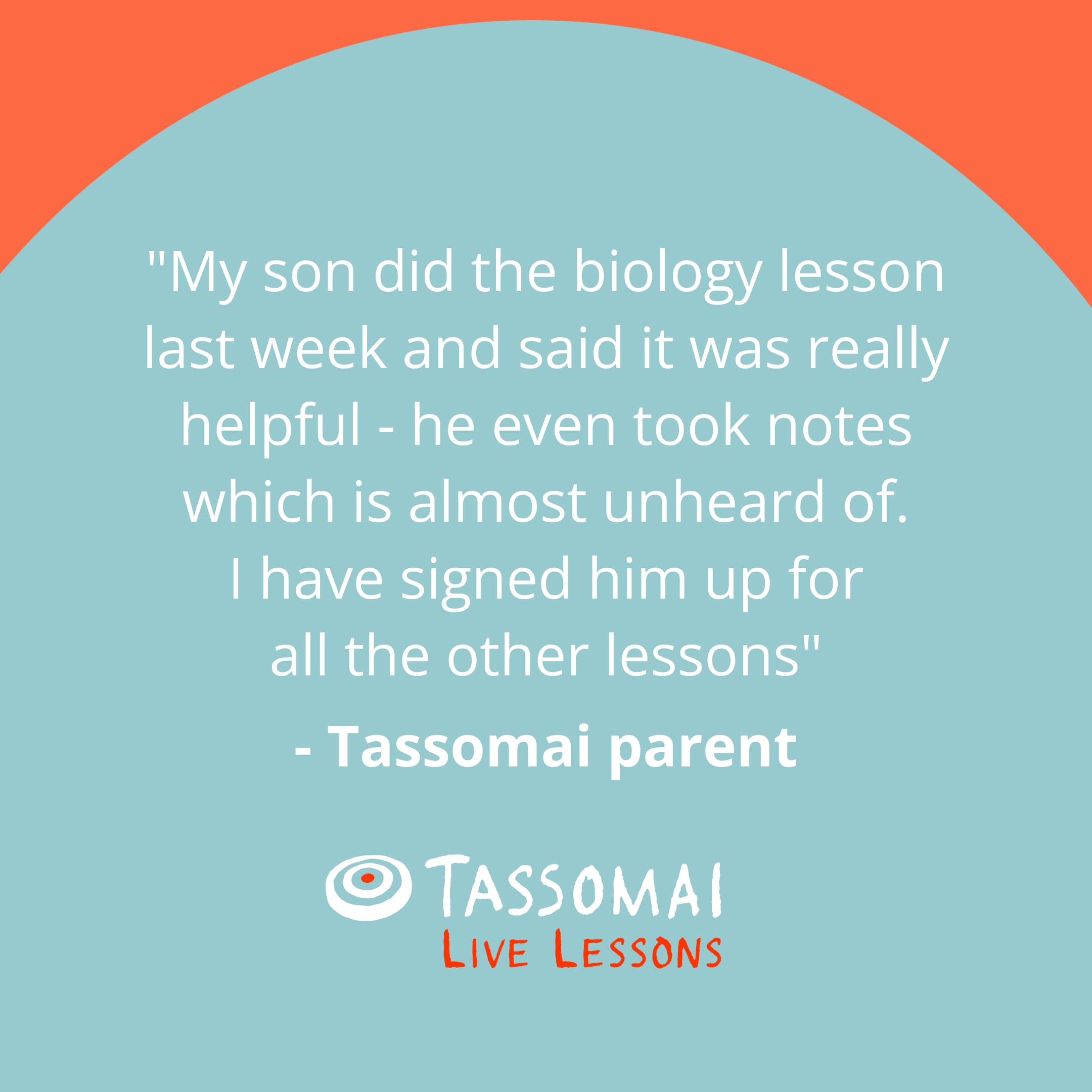 Feedback quote about Tassomai Live Lessons