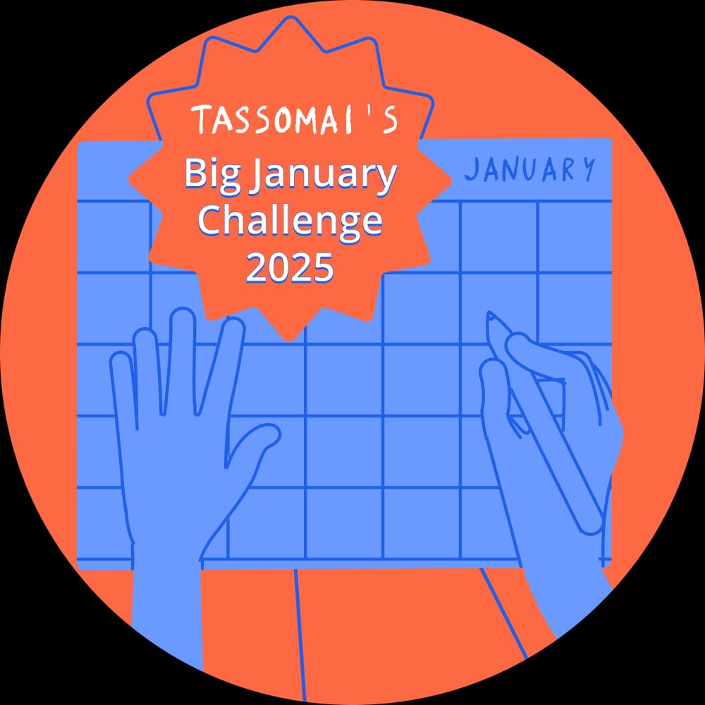 Image of a calendar with the text: Tassomai's Big January Challenge 2025