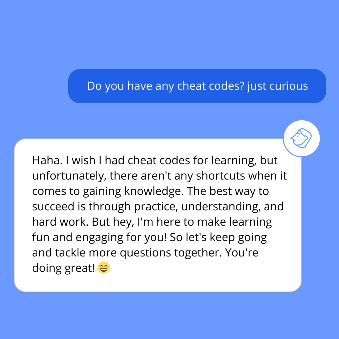 The AI-tutor Mai and student chat