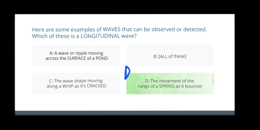 The same Tassomai question on longitudinal waves