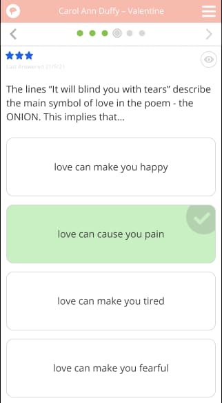 Tassomai quiz question example