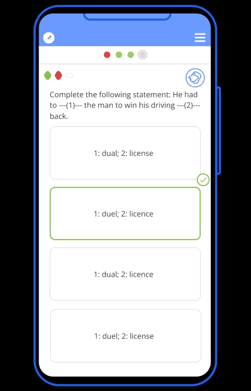 Tassomai question on HOMOPHONES