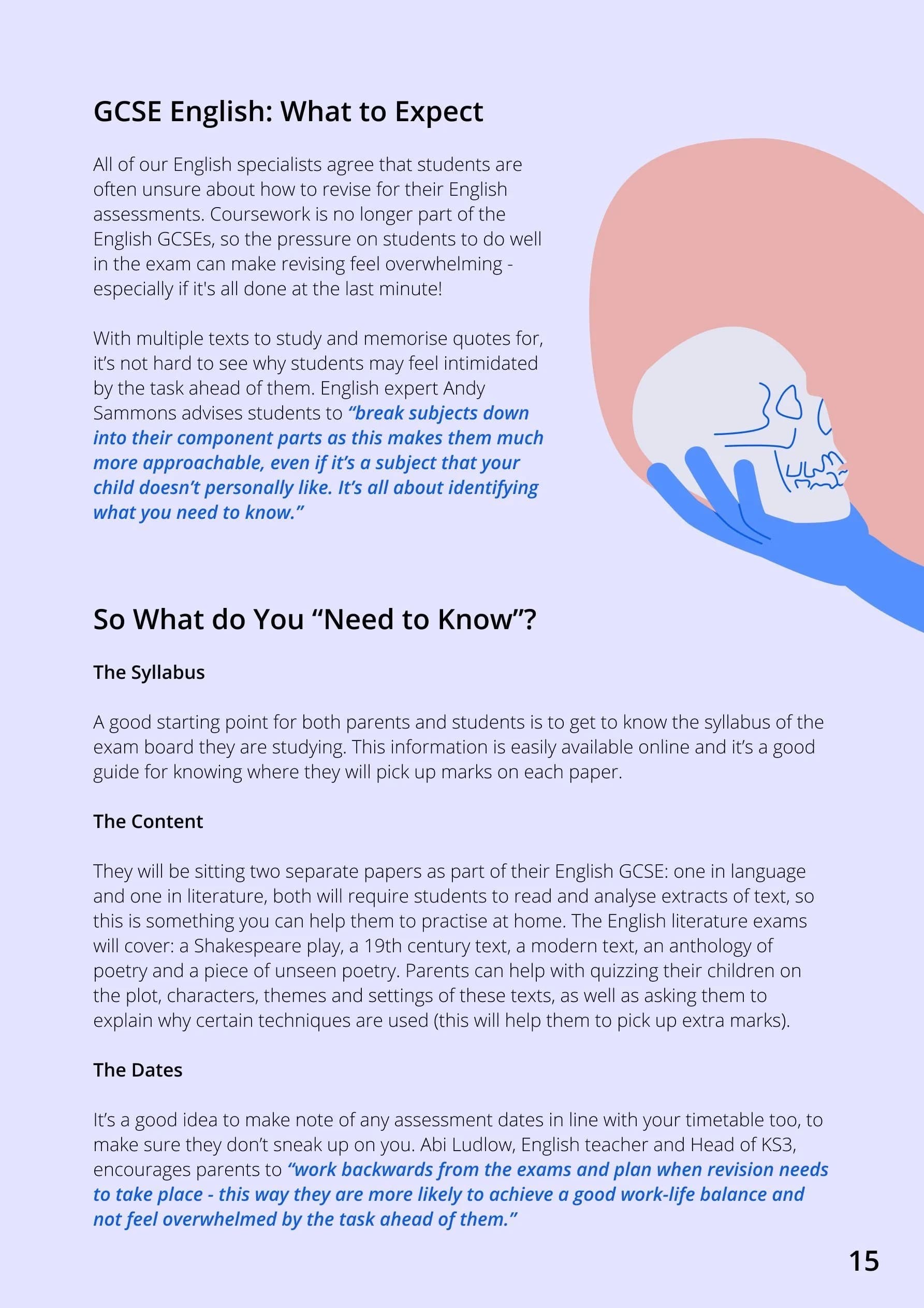 A sample page from the GCSE Survival Guide: GCSE English, what to expect
