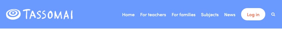 The Log in button on the Tassomai website header