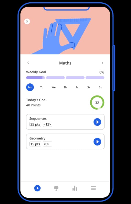 The Tassomai app showing a maths Daily Goal