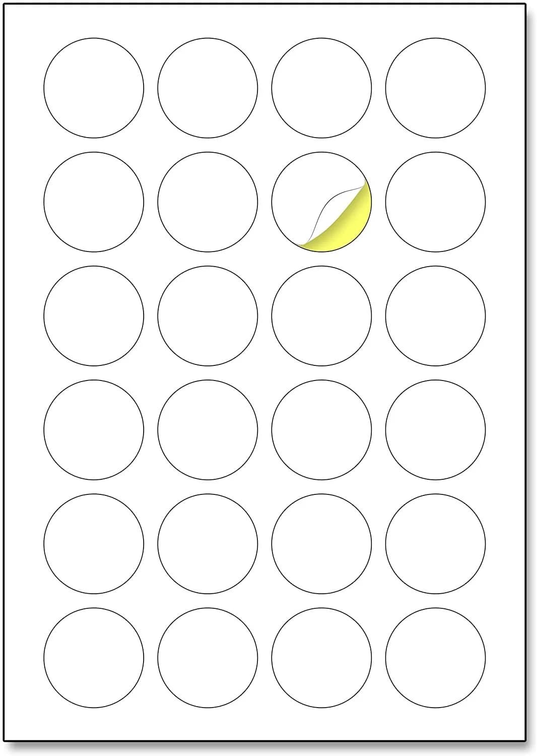A4 sticker paper with 24 x 40mm round stickers