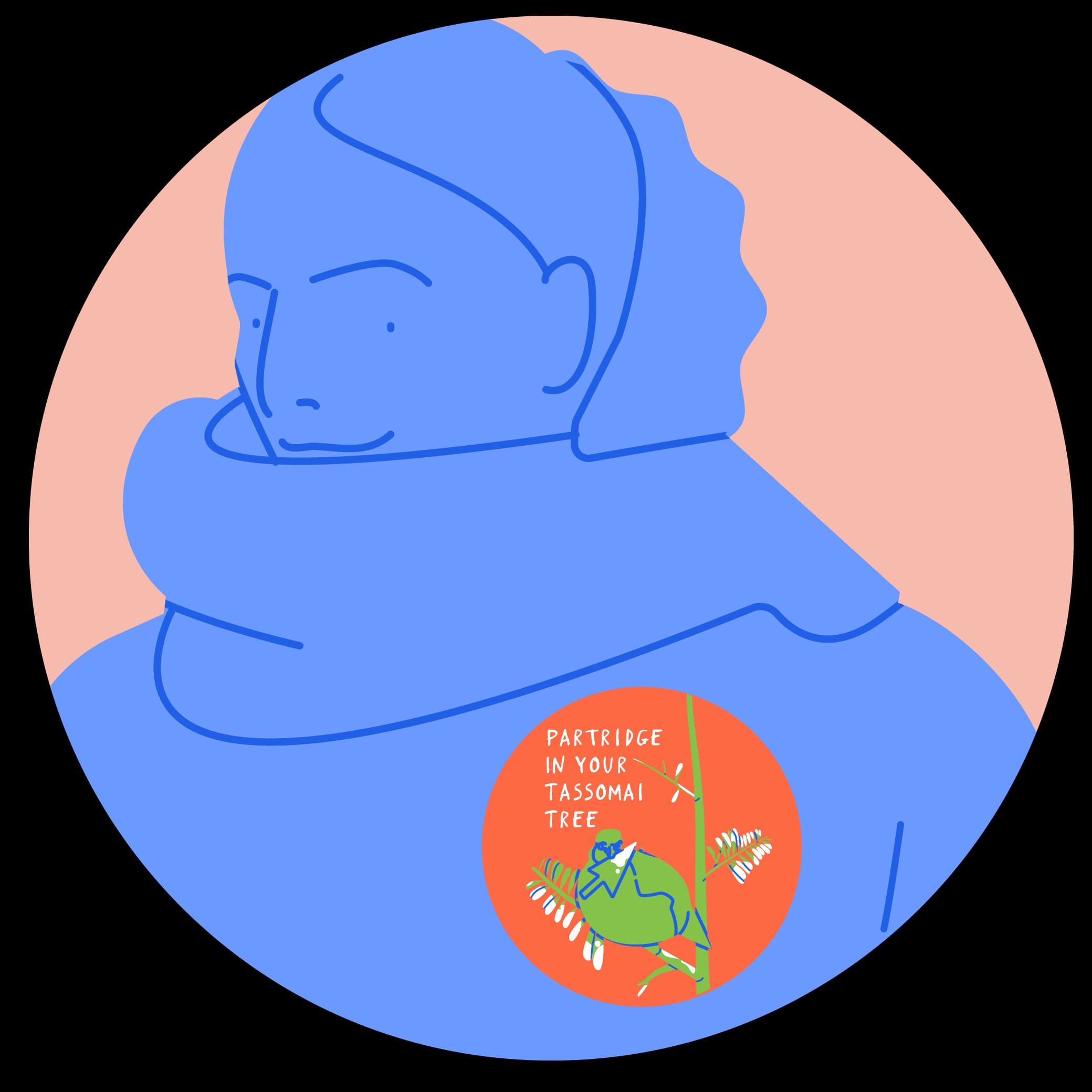 Teacher wearing a Tassomai Christmas sticker