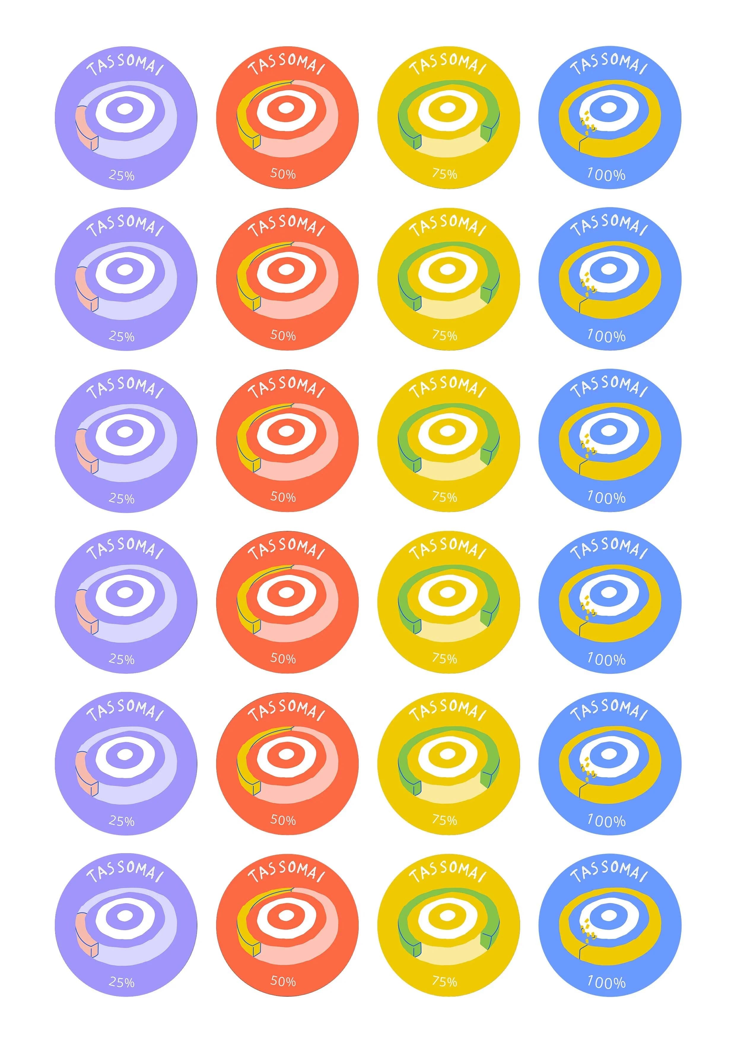 Percentage stickers template