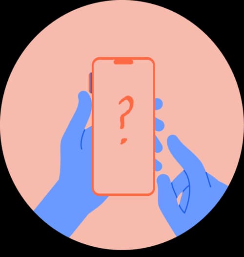 Question mark on phone