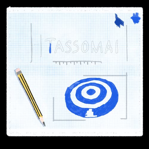 Pencil sketch of the Tassomai logo