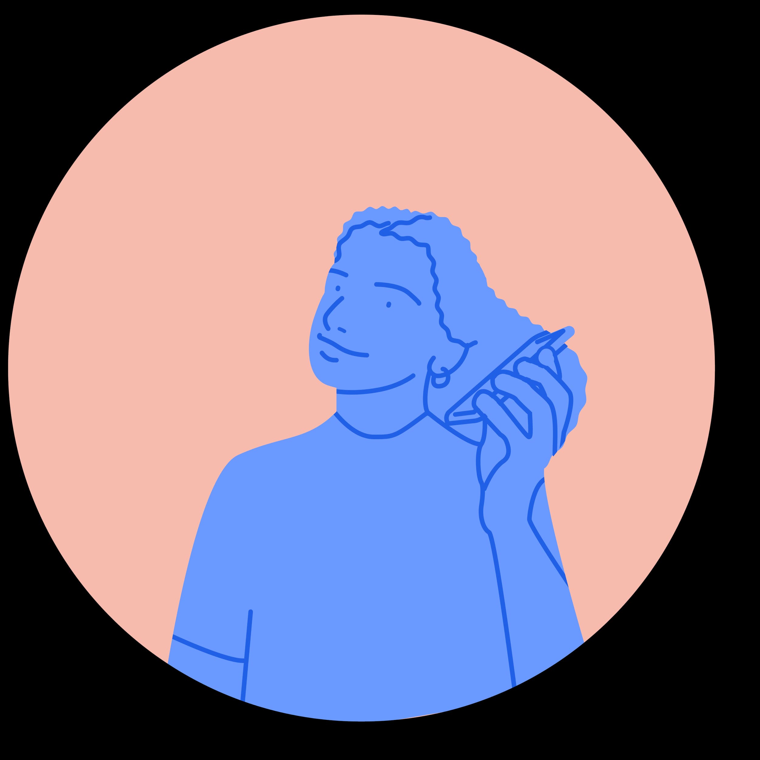 Illustration of a student listening to audio support